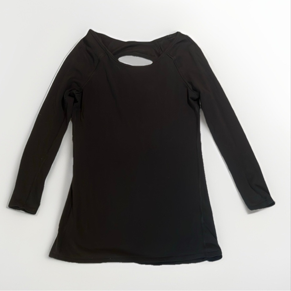 Lululemon Women's Long Sleeve Black Back Cut Out Shirt GUC